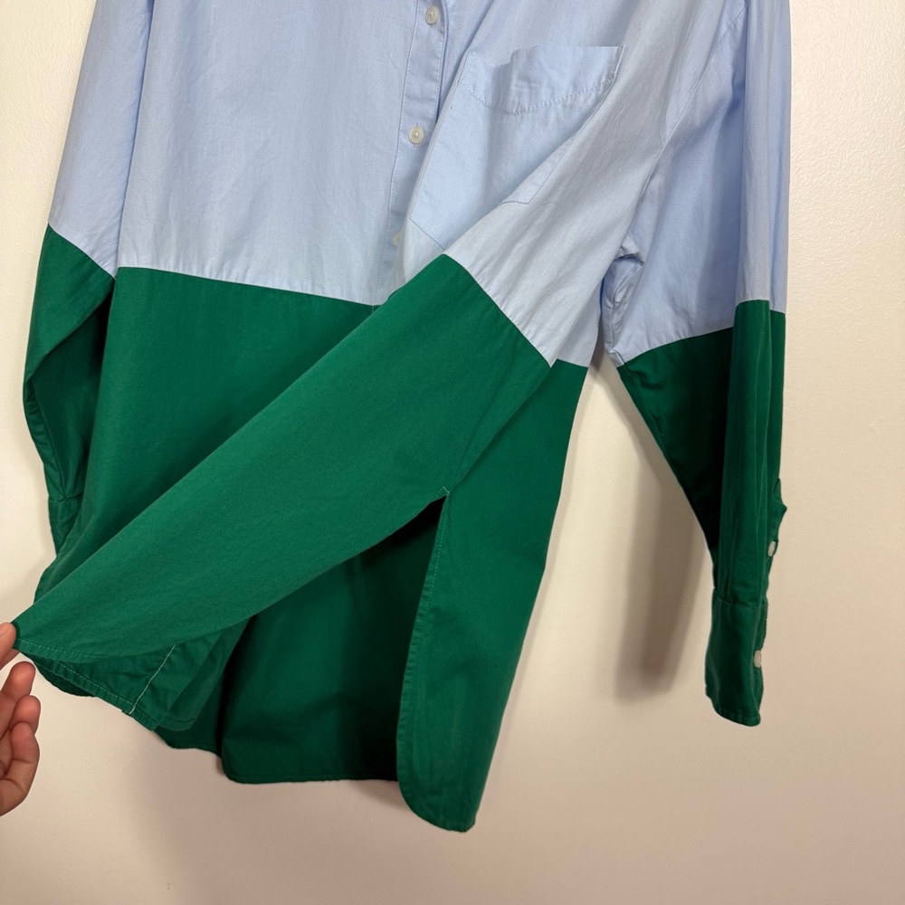The Bennet Buttondown Shirt by Maeve Colorblock Edition Size Medium - Picture 3 of 7